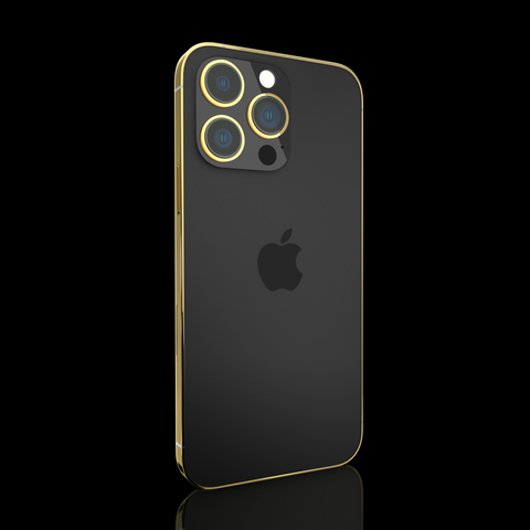 iPhone 14 Space Black Gold Frame