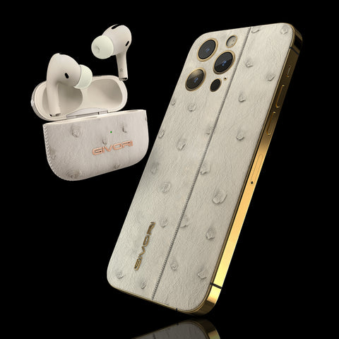 Ostrich Leather Ivory Bundle